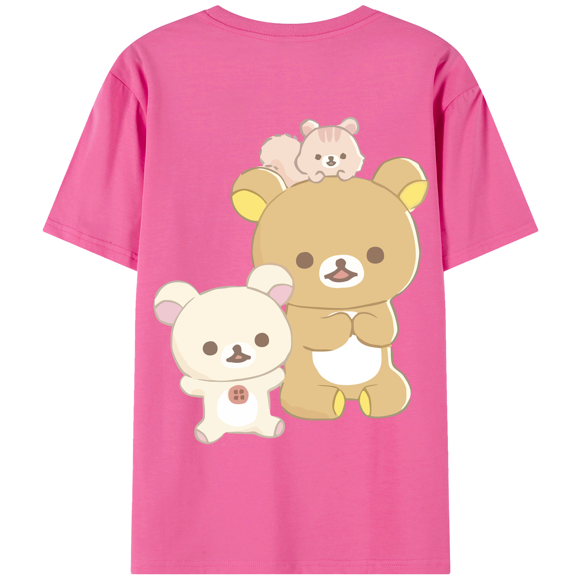 （画像用） リラックマ リラックマ キイロイトリ Rilakkuma Korilakkuma Kiiroitori レディース半袖Tシャツ(バックプリント)
